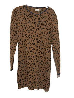 27 Miles cheetah print all cashmere dress sz L #3471